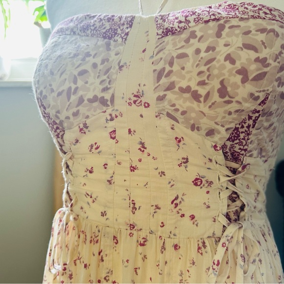 American Eagle Floral Strapless/Halter Dress - Picture 3 of 5